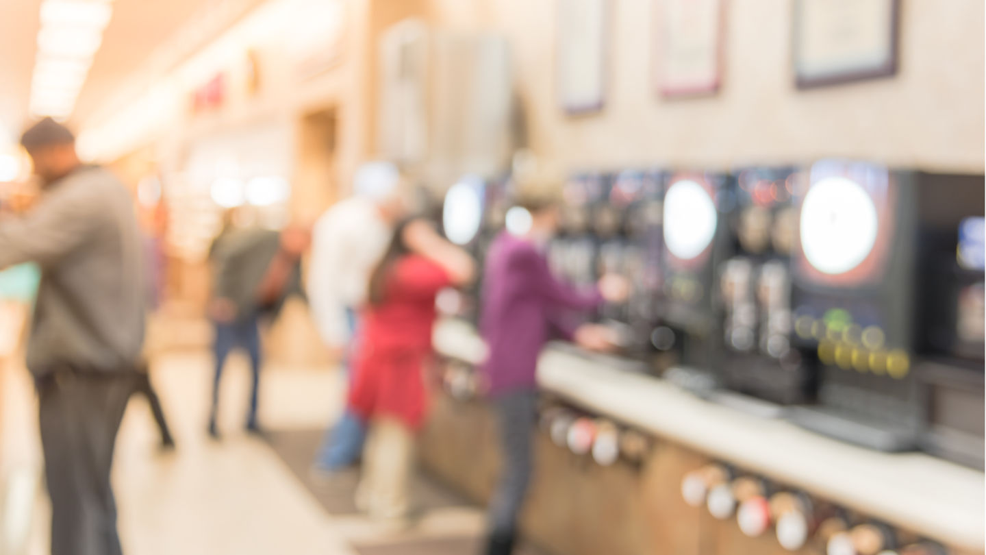Blurred Motion Customer At Gas Station Coffee Bar